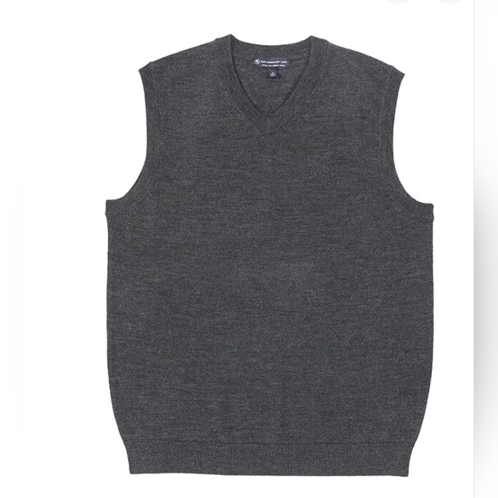 Hart Schaffner Marx 100%  Merino Wool V-Neck Vest, Men's Gray Sweater Vest XL